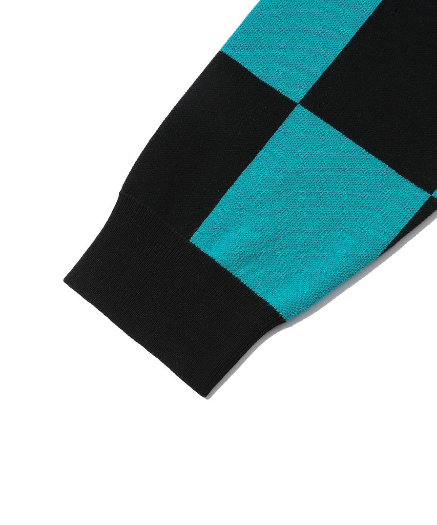 BEENTRILL Classic Checkerboard Oversized Knit (Teal)