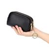 2024 New Genuine Leather Coin Purse Women First Layer Of Cowhide Small Short Wallet With Keychain 3 Layers Zipper Female Purse