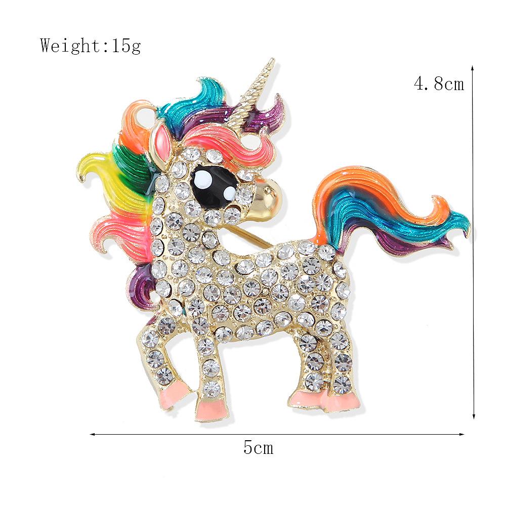Модная брошь в виде пони, лошадь, инкрустированная алмазной живописью, маслом, животное, единорог, булавка, изысканная одежда, аксессуары, место