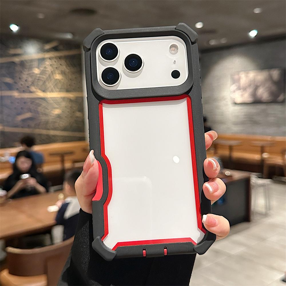 TPU Case For iPhone 17 16 15 14 13 12 Pro Max Plus Rugged Hybrid Transparent Shockproof Armor Hard PC Frame Bumper Back Cover
