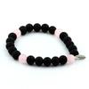 Stones and Minerals. Matte Black Onyx Beads Bracelet + Rose Quartz 8 Mm. Made In France.