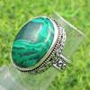 Малахитовый драгоценный камень 925 пробы посеребренный антикварное винтажное кольцо US SZ 7 Jewelry AVRF131