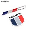 3D Aluminium Car Emblem France Map National Flag Grille Badge JDM Sticker Motorcycle Decal