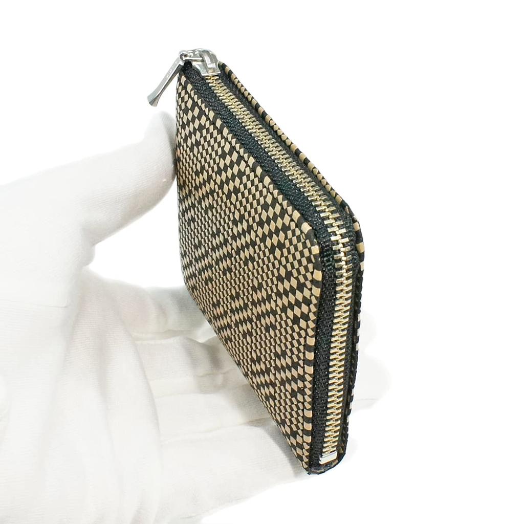 Indenya Inden Кошелек для монет F Кошелек для монет 08 Оленья кожа черный x белый лак мелкий клетчатый узор индивидуальный цвет 1008-11-167