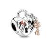 925 Silver   Mickey Mom Minnie Clip Stitch Charms Bead Fit Bracelets DIY Women Jewelry