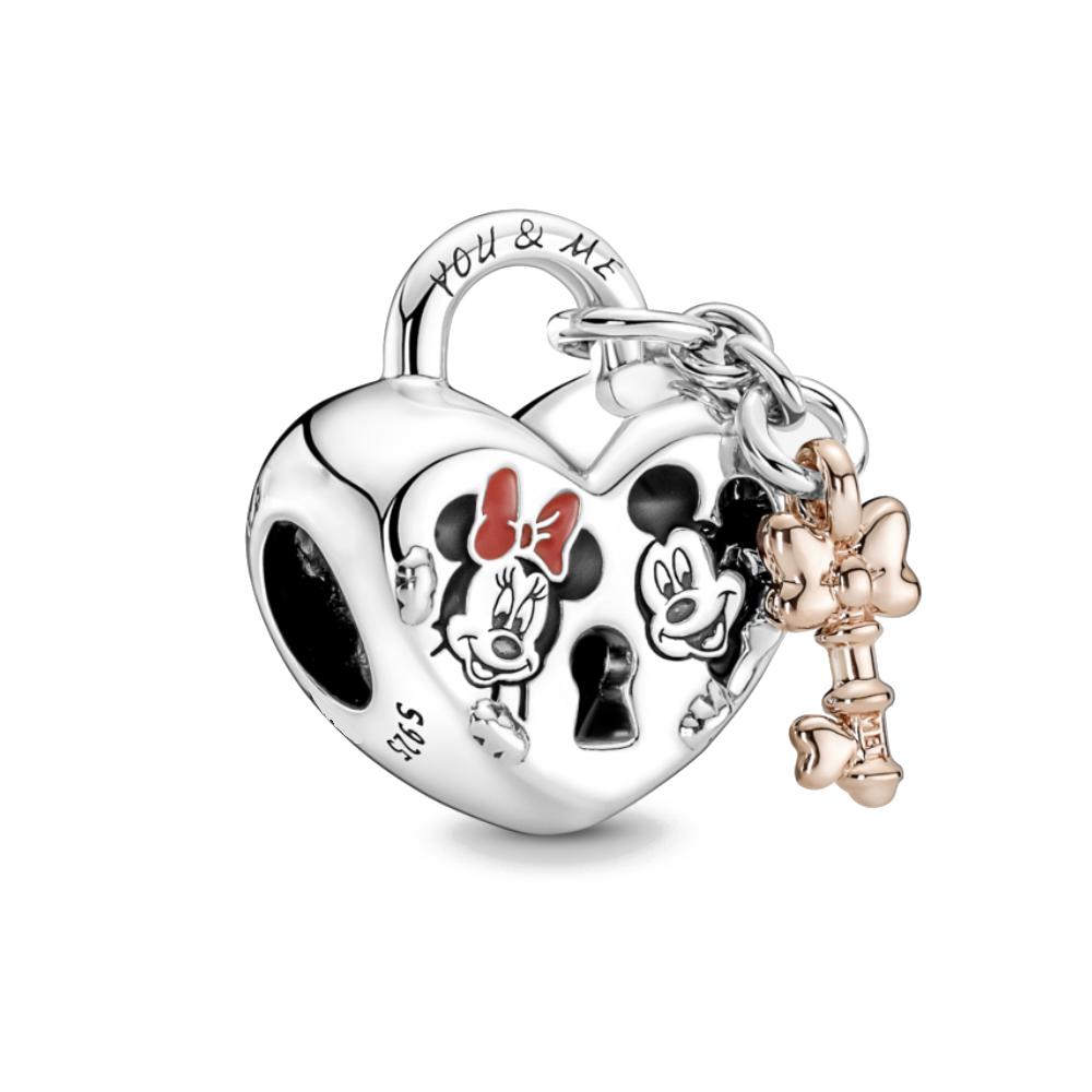 925 Silver Mickey Mom Minnie Clip Stitch Charms Bead Fit Bracelets DIY Women Jewelry