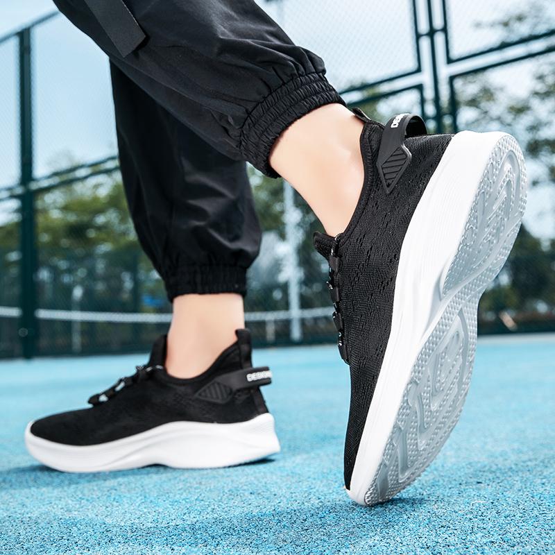 TUINANLE Casual Black Wide Toe Sneakers for Men Breathable Lightweight Mesh Trainers Comfortable Durable Walking Outdoor Activities141