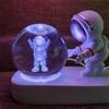 Креативный 3D астронавт хрустальный шар светодиодный ночник для детей спальня планета космическая солнечная система лампа USB Рождественский подарок ребенку