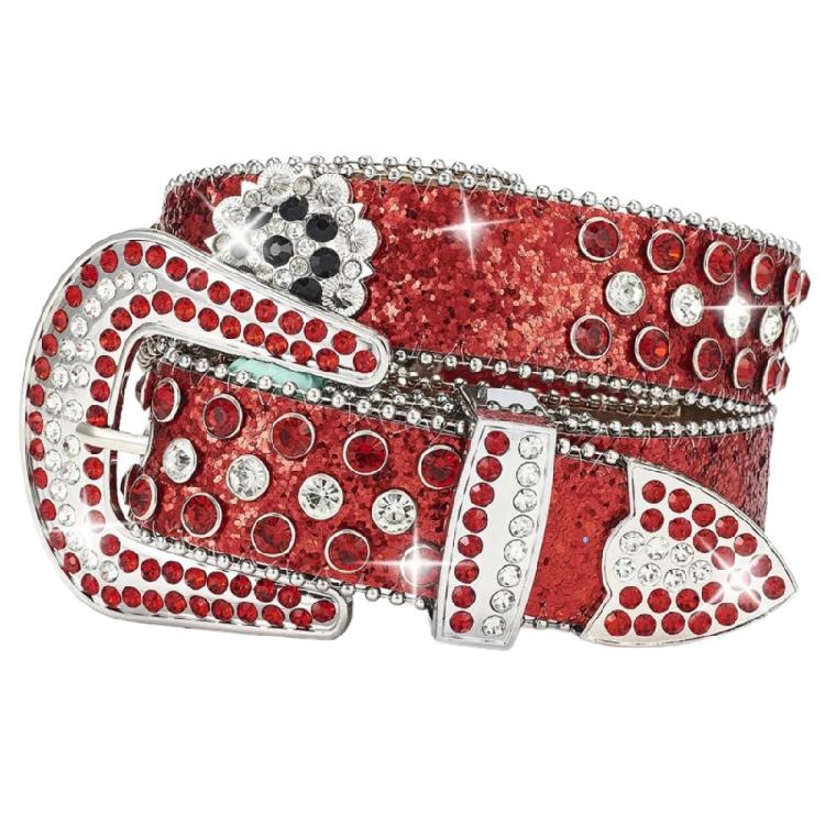 Ремень с блестками и стразами для взрослых и подростков Уличный стиль Пояс для брюк Blingbling Поясной ремень Рокерское украшение на талию