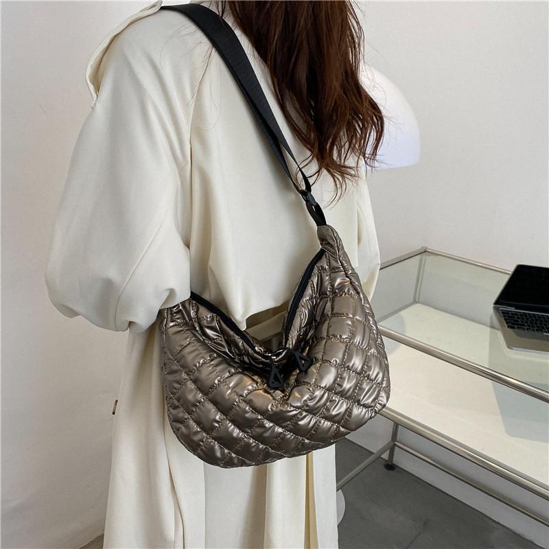 Yogodlns Зимняя космическая хлопковая сумка на плечо для женщин, сумка для пельменей в стиле ретро, роскошная женская сумка через плечо, сумка подмышки, сумка