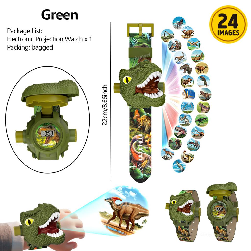 Детские часы-проектор с динозаврами, игрушка-проектор с 24 узорами, Рождественские электронные часы, Обучающие игрушки, Подарок для мальчиков и девочек