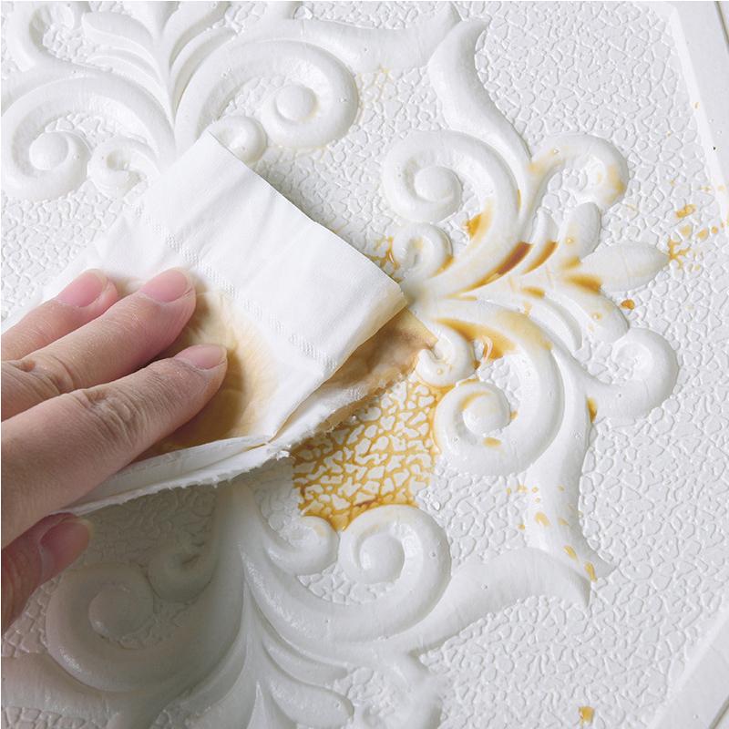 10 Pcs Self Adhesive 3D Panel Moisture Resistant Wall Stickers for Bedroom Living Room Bathroom Kitchen Wall Decor