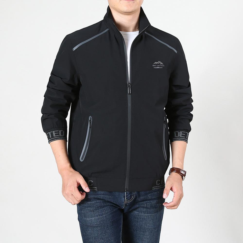 Весна и осень Новая спортивная флисовая утепленная термокуртка для активного отдыха Куртка мужская молодежная большого размера с воротником-стойкой Повседневная одежда