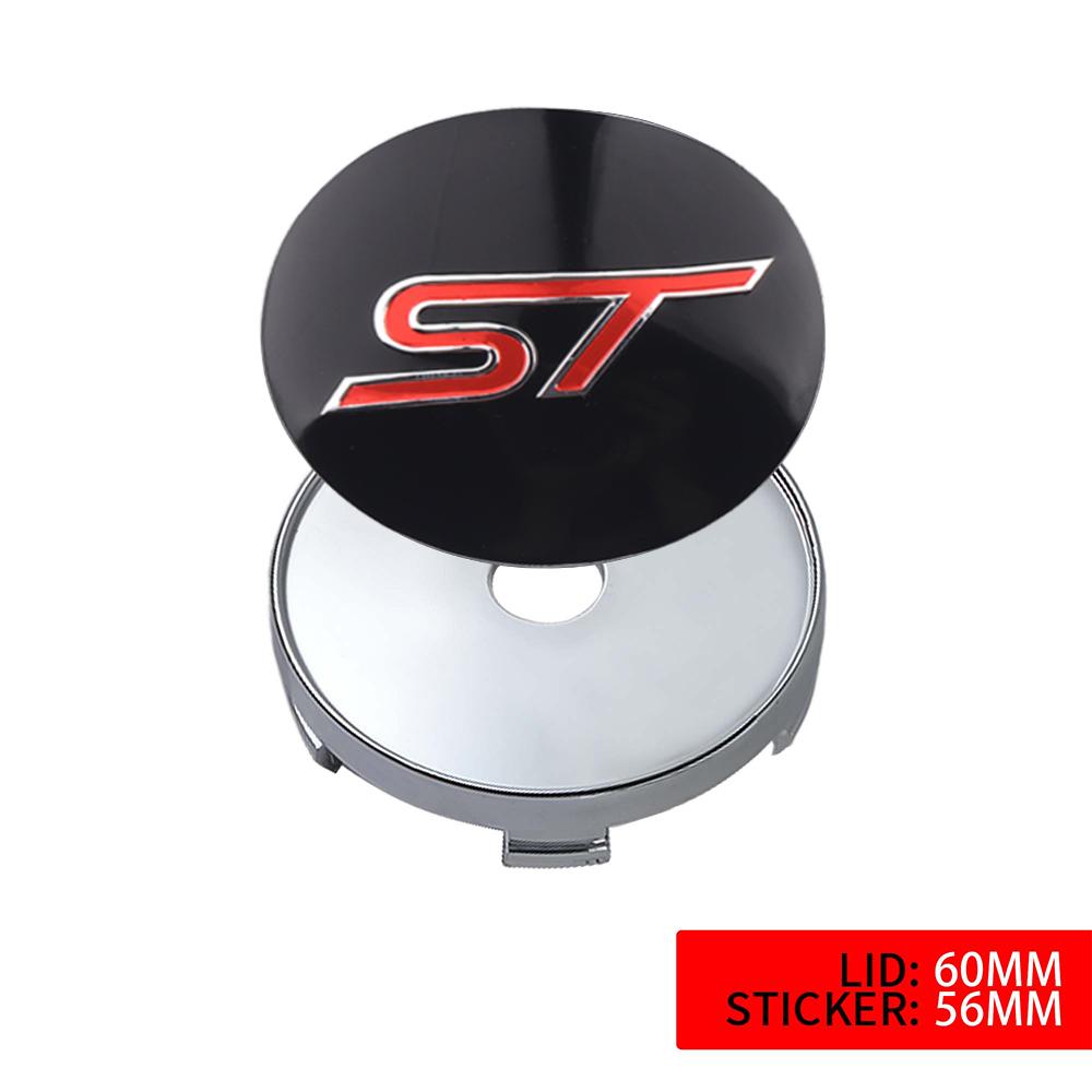 4pcs 56mm Car Wheel Center Hub Stickers 60mm Tire Center Hub Cap Accessories For Ford Focus Ranger Fiesta Kuga Mondeo ST Mustang RR2 qa1