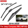 3 шт. Автомобильные дворники для Jeep Compass MK2 MP/552 2016-2020 Передние задние щетки стеклоочистителя Автоаксессуары 2016 2017 2018 2019 2020