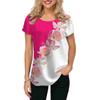 Floral Print Women's T Shirt 2023 New Girls Clothes Fashion Short Sleeve Tees O Neck Simple Blouse Summer Loose Streetwear Tops