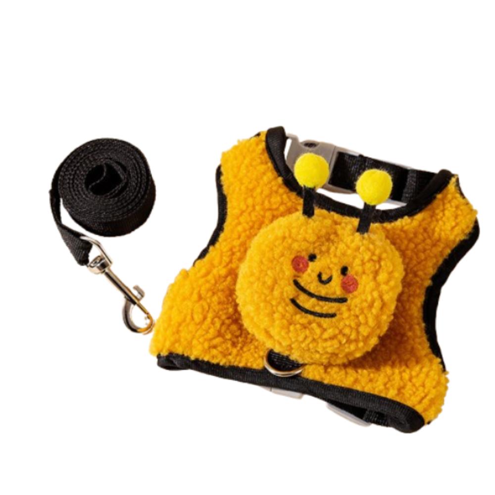 Мягкий флисовый ошейник-шлейка для собаки, милый жилет для питомца, нагрудный ремень, рюкзак для питомца, для прогулок на открытом воздухе, путешествий