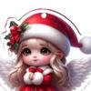 1/6Pcs Christmas Santa Hat Girl Hanging Decoration Holiday Party Winter Xmas Tree 2D Flat Acrylic Cartoon Angel Fairy Hanging Ornament