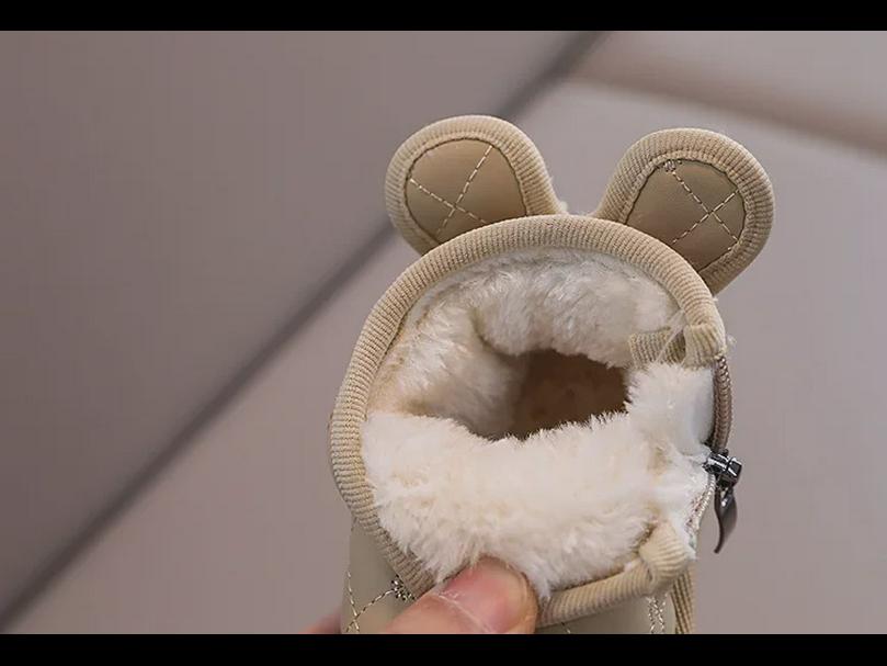 Водонепроницаемые детские зимние ботинки с плюшевой подкладкой, зимняя теплая обувь для малышей, мальчиков и девочек в возрасте от 1 до 6 лет.