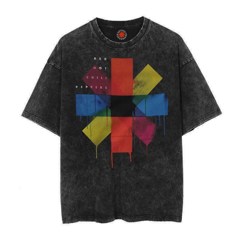 Винтажная хлопковая футболка оверсайз Red Hot Chili Peppers для мужчин и женщин