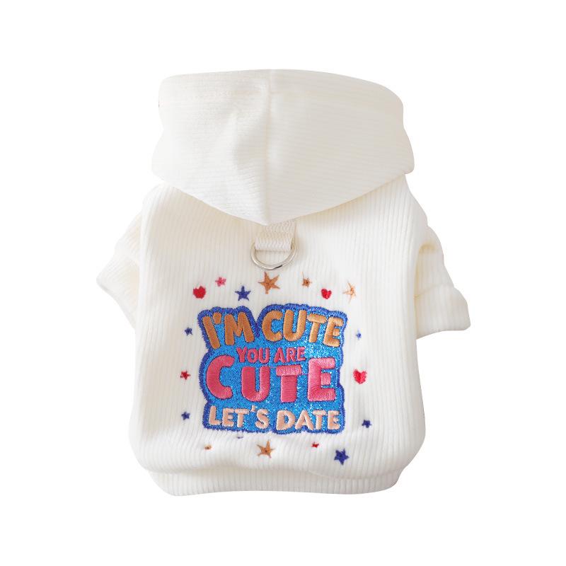 New spot cat clothes pet hooded sweater autumn and winter comfortable soft cat tractable hoodie