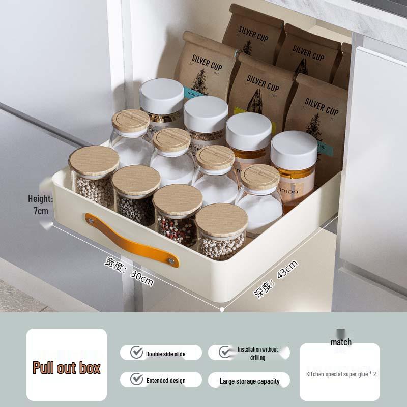 Pull-Out Basket Drawer Dish Rack for Kitchen Cabinet Storage