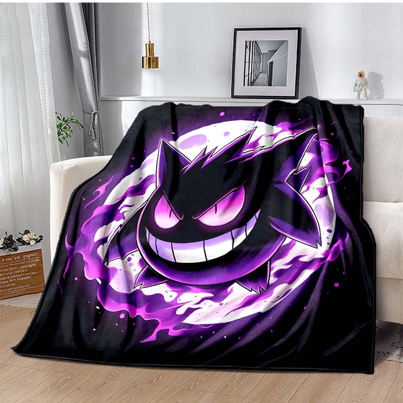 P-Pokemon G-Gengar Print Blanket Warm Soft Comfortable Home Travel Blanket Sofa Bedding Camping RV Blanket Luxury Gift Potdemiel