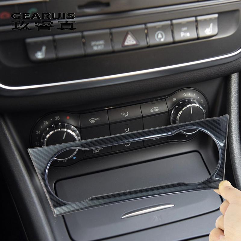 Автоаксессуары из углеродного волокна, крышки для управления розеткой для кондиционера, наклейки, отделка для Mercedes Benz A GLA CLA Class X156