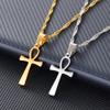 Cross Pendant Ankh Necklace Eternal Life Ancient Egypt Woman Girls Color Gold Silver Charming Jewelry Key Chain