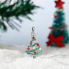 Huitan Christmas Tree Pendant Necklace New Year Gift for Women Colorful CZ Bling Bling Neck Accessories Party Statement Jewelry