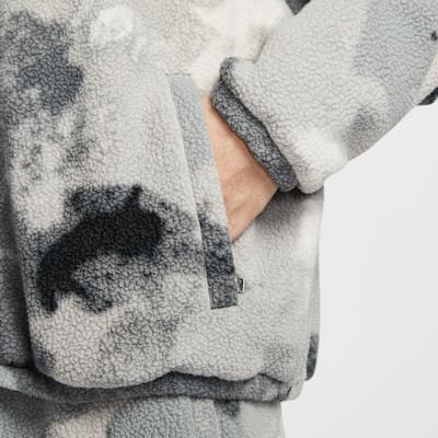 Men's Nike Fleece Tops Men's Gray Lapel Moderate
