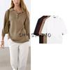 MD Spring Summer Women's Wear Simple and Gentle Smart Commute Style Loose Polo Shirt Collar Sweater 5798731