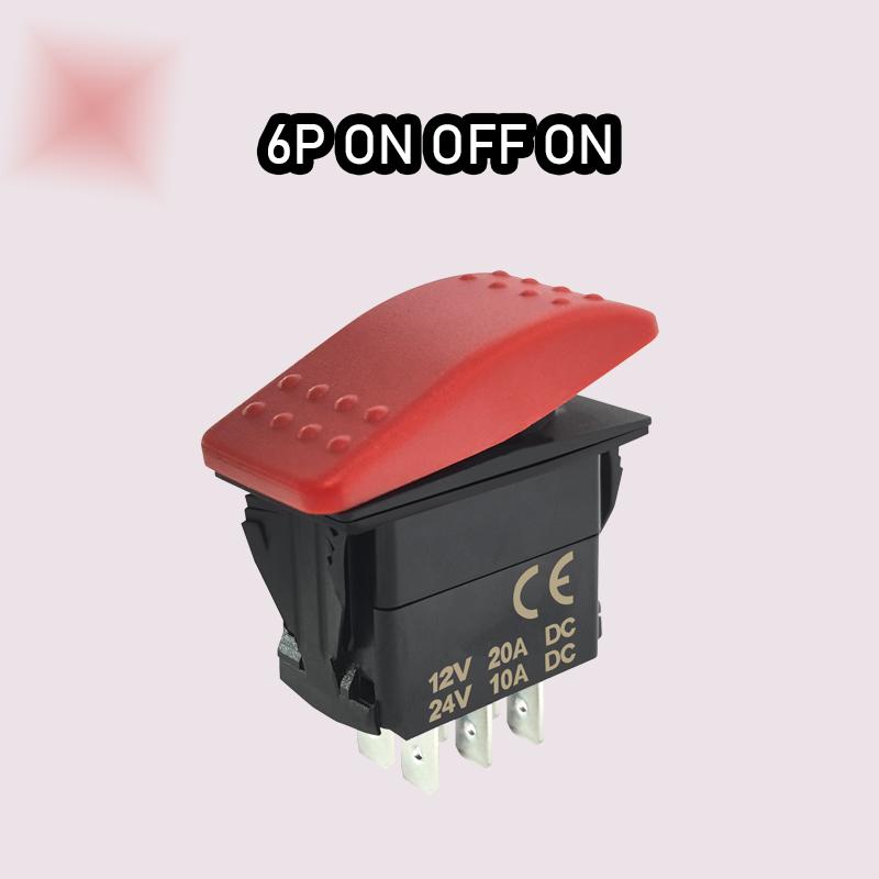 Non Light 2/3/6Pin SPST/SPDT/DPDT 12V 20A Rocker Switch No Light Pollution Waterproof IP66 for Car Boat Truck Yacht Motorcycle