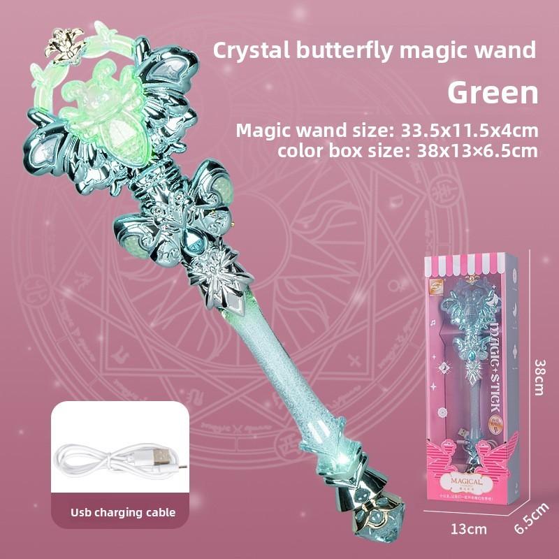 Кристальная палочка феи-бабочки с подсветкой и звуком для девочек, детский подарок