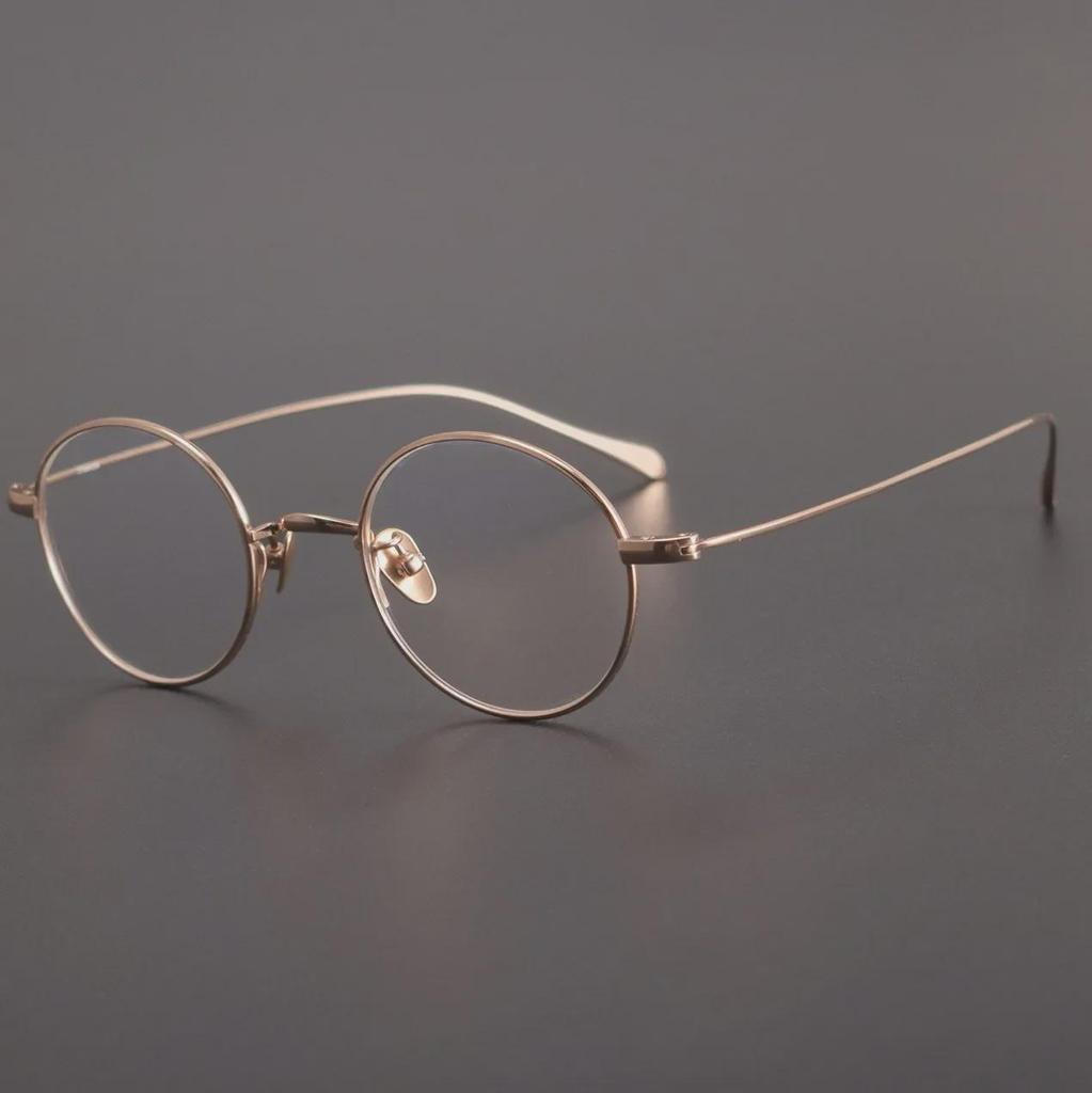 Сверхлегкая титановая круглая оправа для очков 198T для женщин — маленькая, простой дизайн с функцией защиты от синего света при близорукости