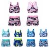 Clubwear Soft Breathable Elastic Waistband Boyshorts Bottoms Tank Vest Tops 2Pcs Athletic Sets