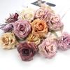 10Pcs Rose Shape Artificial Flower Head Anti-aging Polyester Photography Props Fake Flower Head For Wedding
