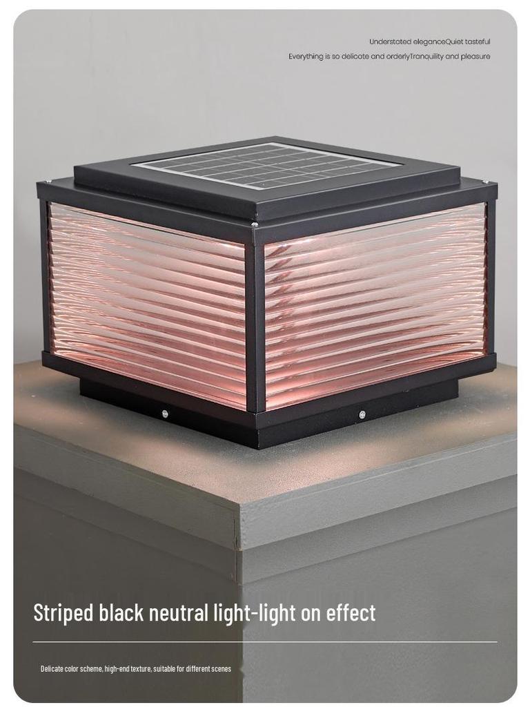 Солнечный уличный столбовой светильник для двора, сада, ограды виллы, входа ворот и дверного столба