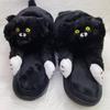 Designer Hug Cat Home Slippers Funny Fuzzy Shoes Slides Ladies Indoor Cuddly Slippers Cute Cat Slippers Black White Cut 2024 New