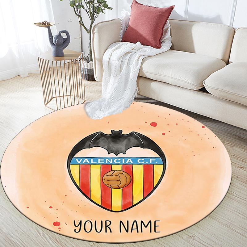 Custom Name Valencia CF2 Round Area Rug,Carpet Rug for Living Room Bedroom Sofa Playroom Decor,Non-slip Floor Mat