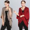 New Fashionable Fur Collar Thickened Warm Shawl Large Size Loose Knitted Cardigan Jacket Female