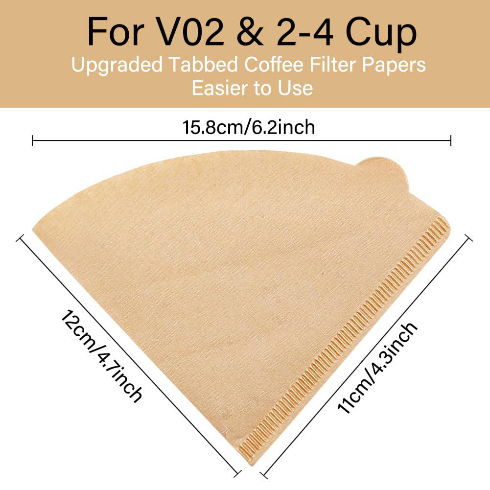 Конические фильтры для кофе, одноразовые бумажные фильтры для кофе, натуральные бумажные фильтры для кофеварки и кофеварки - 100 шт.