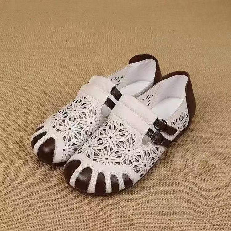 Весна и Осень новая мягкая подошва из говяжьей кожи одинарная обувь женская на плоской подошве с мелким вырезом