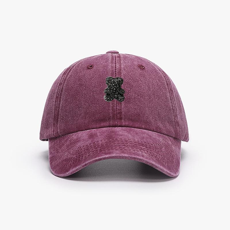 Cute teddy bear baseball cap, retro style, men's and women's adjustable outdoor travel hiking duckbill cap