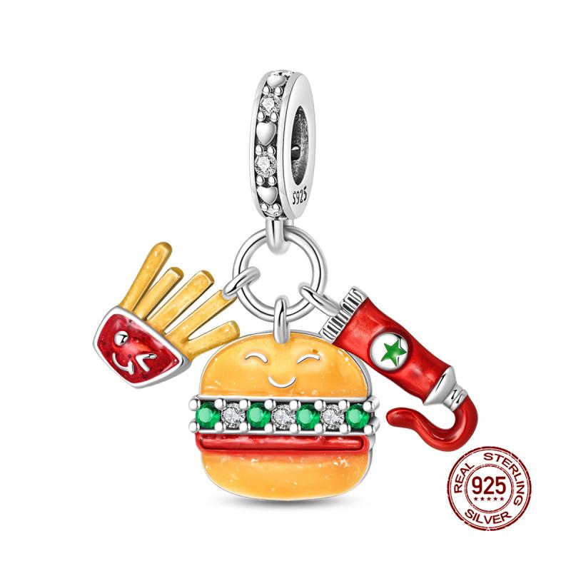 New In Original Charms Copper Party-Themed Food Models Charms Beads Fit 3Mm Original Bracelets Womens Diy Fine Jewelry Gifts