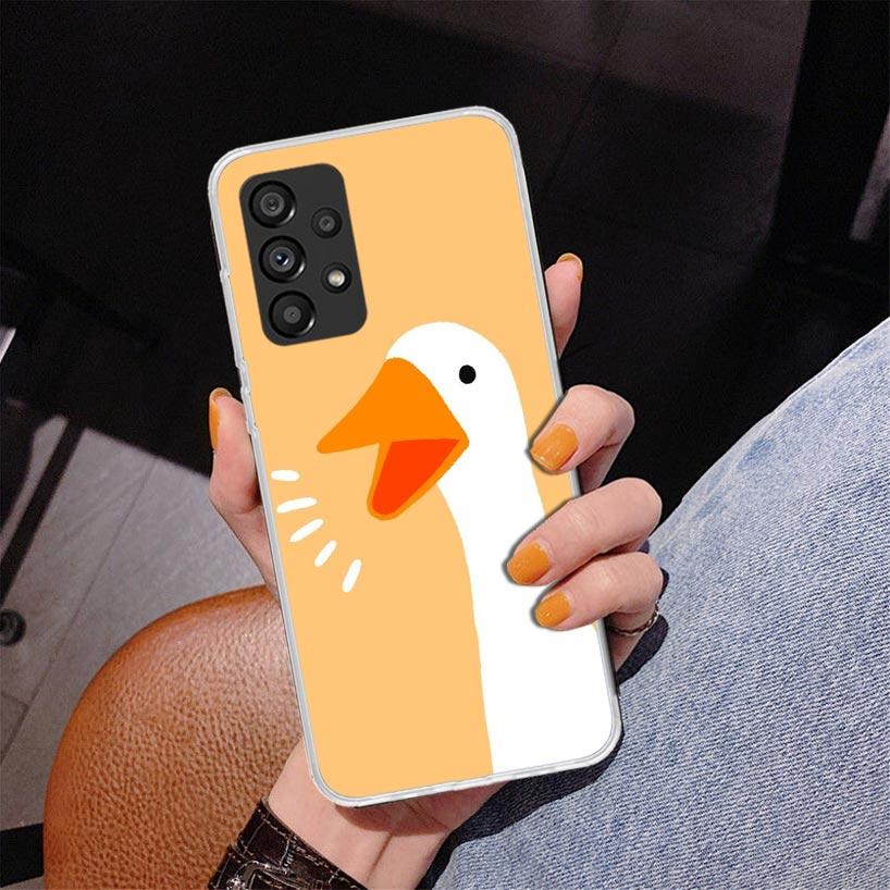 Мультяшный Милый Гусь Игровой Чехол для Телефона Samsung Galaxy A17 A37 A57 A16 A26 A36 A56 A15 A14 A13 A55 A54 A53 A35 A34 A33 A25 A24 A2