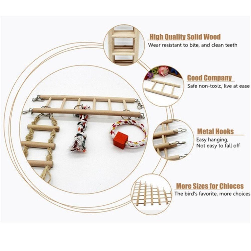 Деревянный подвесной декор своими руками Игрушки-попугаи Товары для птиц Игрушка для хомяков Лестница для лазания