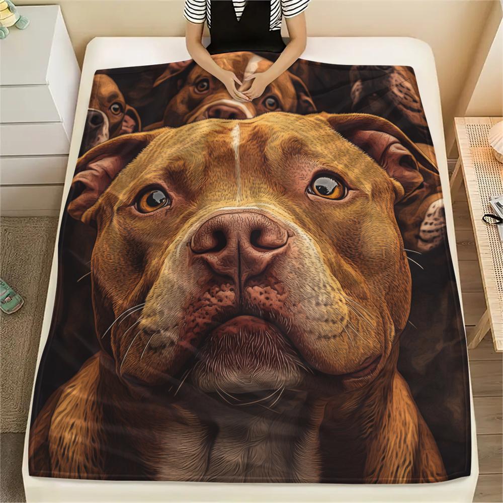Pit Bull,pattern Flannel Blanket, High quality Comfortable for All Seasons, Home Decor, Warmth and Comfort, Perfect for Gifts.