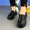 Кожаные женские мокасины женские повседневные удобные черные кожаные туфли на мягкой подошве женские туфли одинарные туфли нескользящие туфли в британском стиле