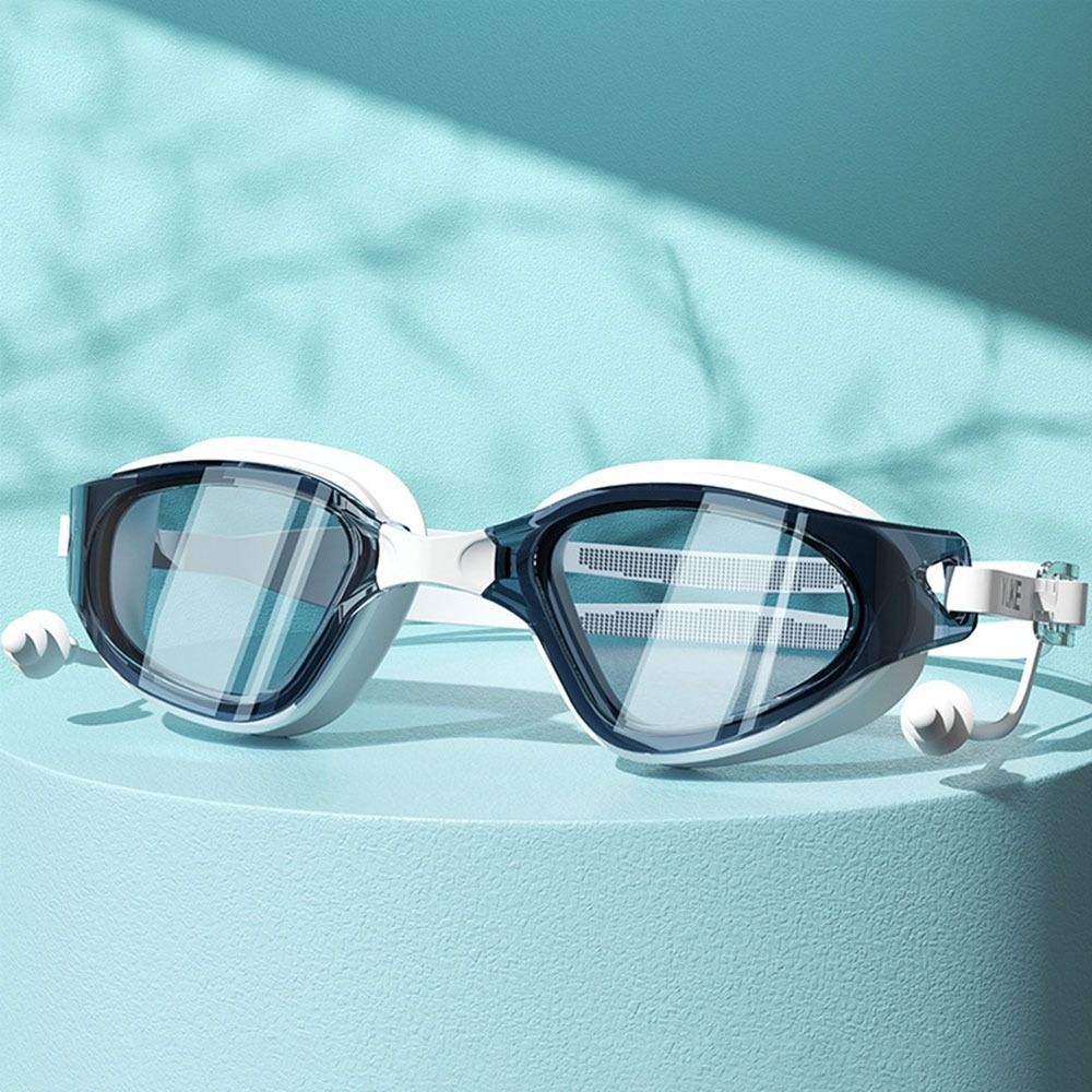 Портативные очки для плавания с большой оправой, силиконовые очки для плавания с берушами, профессиональные мужские и женские очки для плавания с HD защитой от запотевания
